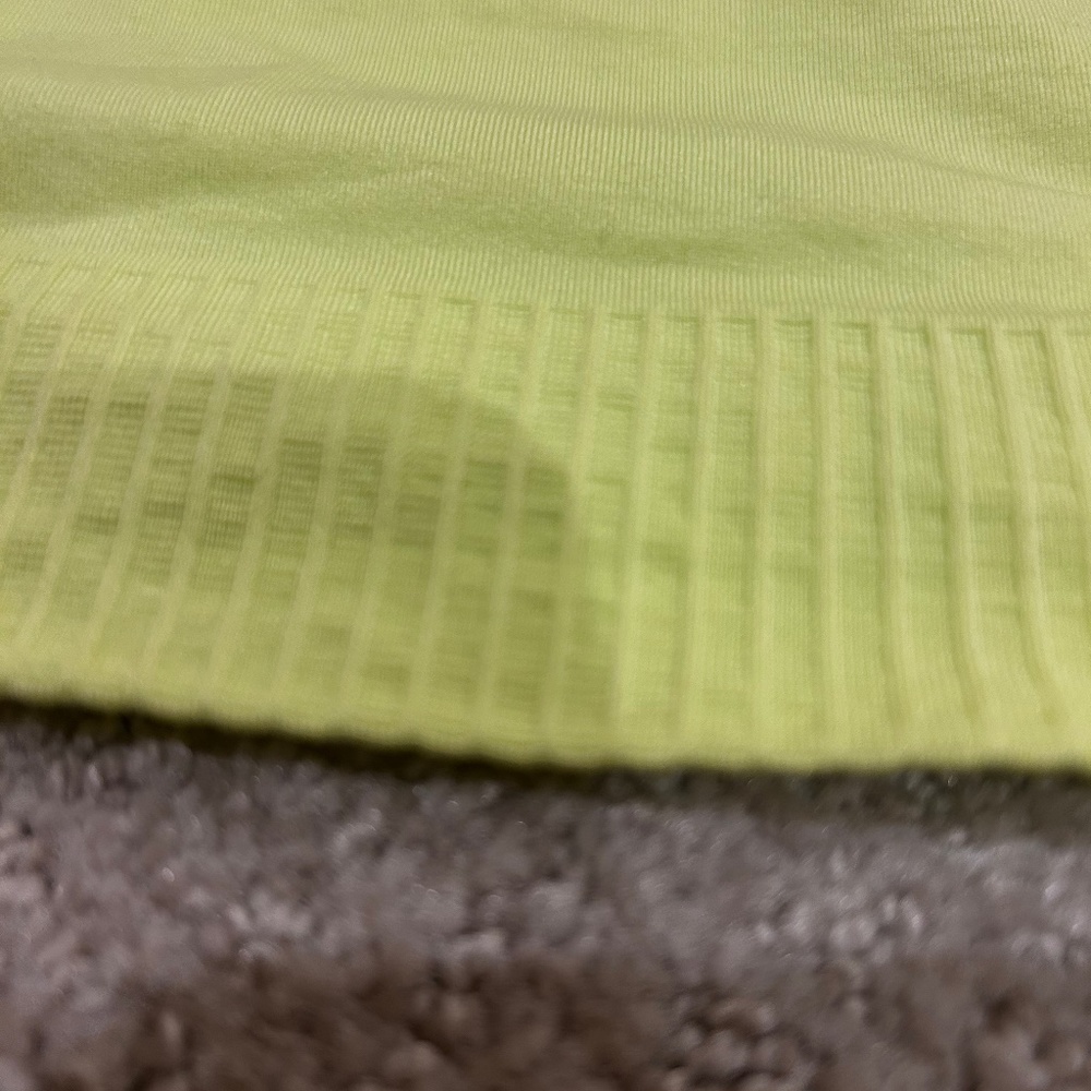 Racerback neon yellow tank.
